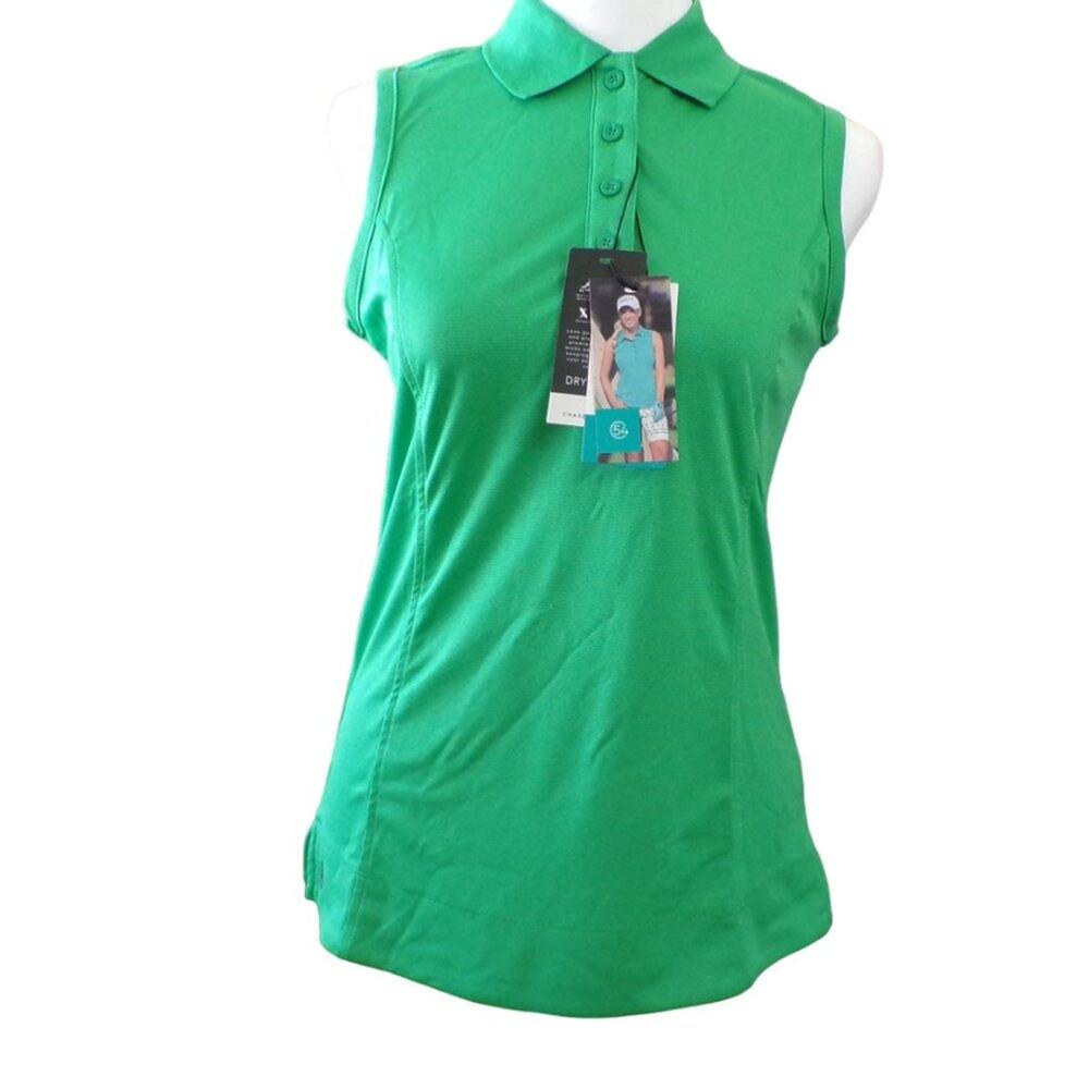 Chase 54 Shamrock Green Performance Golf Shirt DryFuze Polyester Womens XS